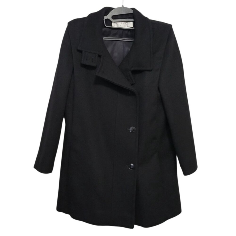 Classic Black Wool Coat for Women - Picture 4 of 12